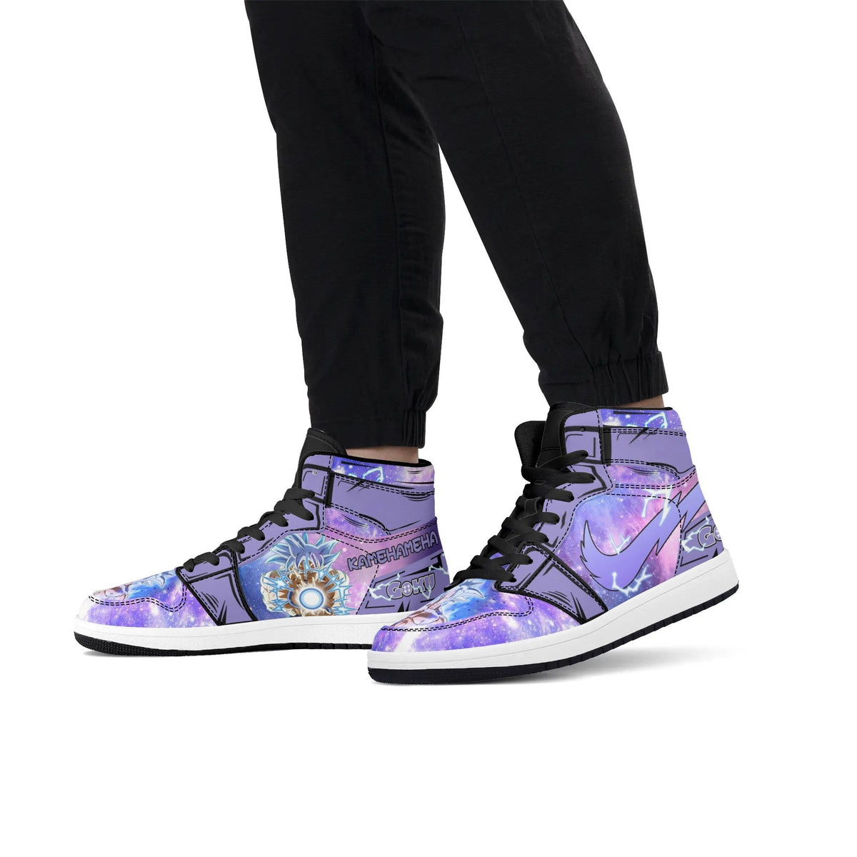Dragon Ball Vegeta Ultra Instinct Anime High Top Sneakers, Purple Galaxy Custom Print Streetwear Shoes, Men Women Casual Fashion Sneakers, Anime Fan Collectible Footwear Gift