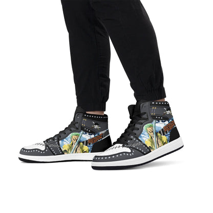 One Piece Roronoa Zoro Anime High Top Sneakers, Custom Printed Zoro Character Fashion Casual Shoes, One Piece Anime Streetwear Footwear, Anime Sneaker Gift for One Piece Fans