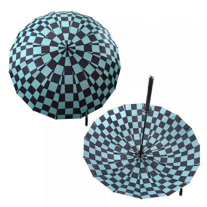 Demon Slayer Anime Sword Umbrella, Katana Shape Handle Long Rain Umbrella, Tanjirou Zenitsu Shinobu Pattern Parasol, Windproof Sun Rain Umbrella, Demon Slayer Cosplay Merch Gift for Anime Fans