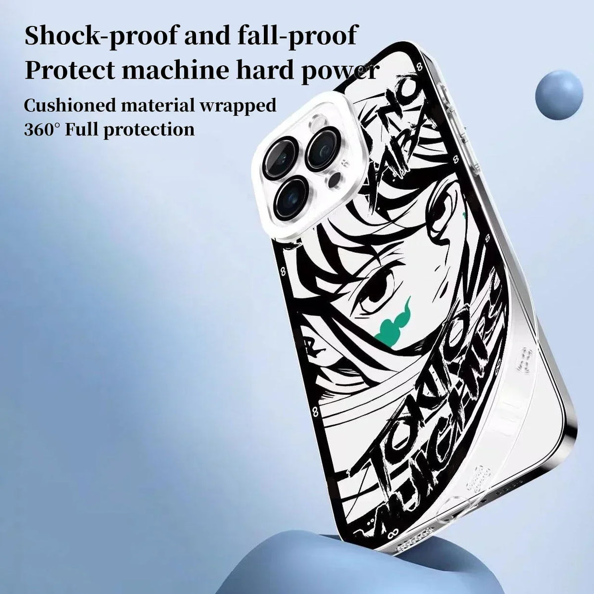 Demon Slayer Black White Manga Panel Phone Case, Tanjiro Mitsuri Muichiro Sketch Art Clear Transparent TPU Shockproof Slim Protective Phone Cover, Kimetsu no Yaiba Anime Manga Phone Shell for iPhone, Demon Slayer Fan Merch Gift