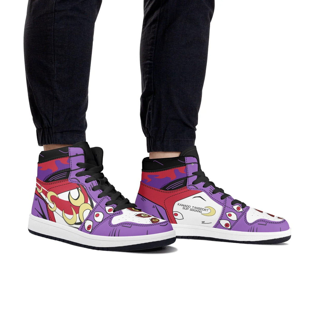 Demon Slayer Kokushibo Anime High Top Sneakers, Upper Moon One Kokushibo Printed Casual Shoes, Anime Cosplay Streetwear Footwear, Demon Slayer Merch Sneakers Gift for Anime Fans
