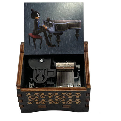 One Piece Monkey D Luffy Roronoa Zoro Nami Sanji Wooden Hand Crank Music Box, Bink's Sake Melody Collectible Decor Music Box Gift for Anime Fans