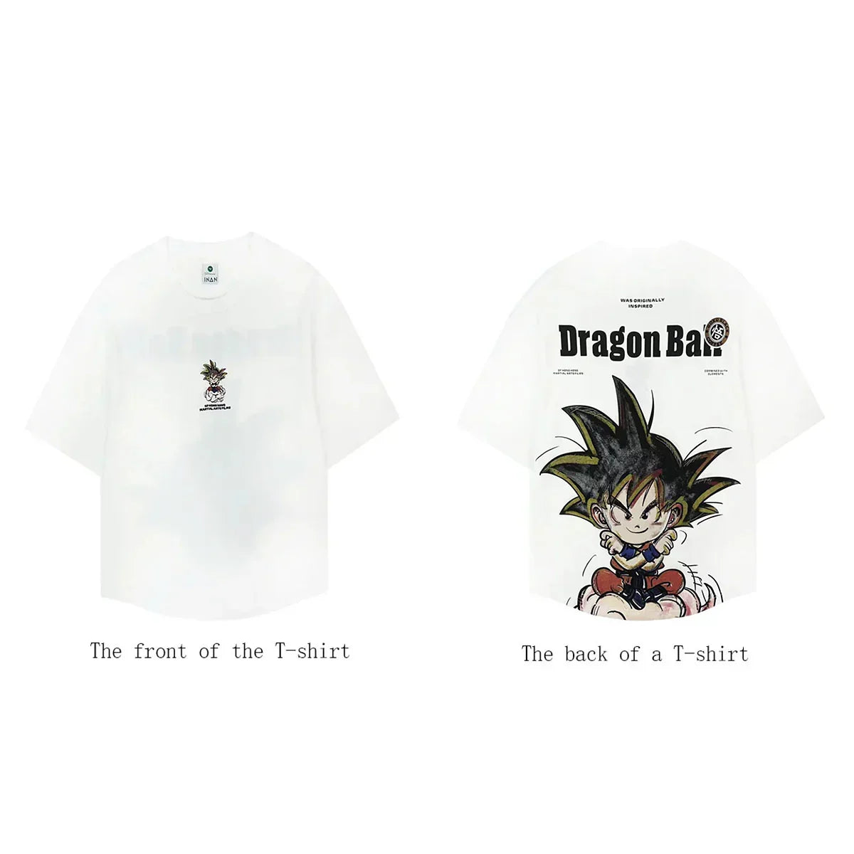 Dragon Ball Z Goku Anime T-Shirt, DBZ Kid Goku Graphic Short Sleeve Tee, Casual Cotton Loose Fit Shirt, Dragon Ball Printed Tshirt for Men Teens Anime Fans
