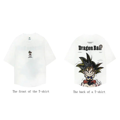 Dragon Ball Z Goku Anime T-Shirt, DBZ Kid Goku Graphic Short Sleeve Tee, Casual Cotton Loose Fit Shirt, Dragon Ball Printed Tshirt for Men Teens Anime Fans