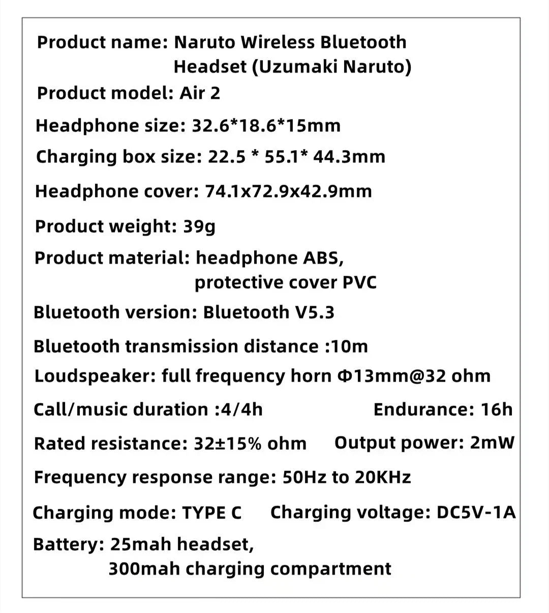 Naruto Uzumaki TWS Wireless Bluetooth Earbuds, Touch Control Stereo Earphones with Cute Naruto Character Silicone Protective Cover, Portable Charging Case, Anime Noise Reduction Headset, Naruto Fan Birthday Christmas Gift