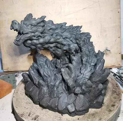 Demon Slayer Zenitsu Agatsuma Figure, Zenitsu Thunder Breathing Battle Statue with LED Light Dragon Effect Base, Anime Collectible Figurine, Desktop Display Model Toy, Gift for Demon Slayer Fans