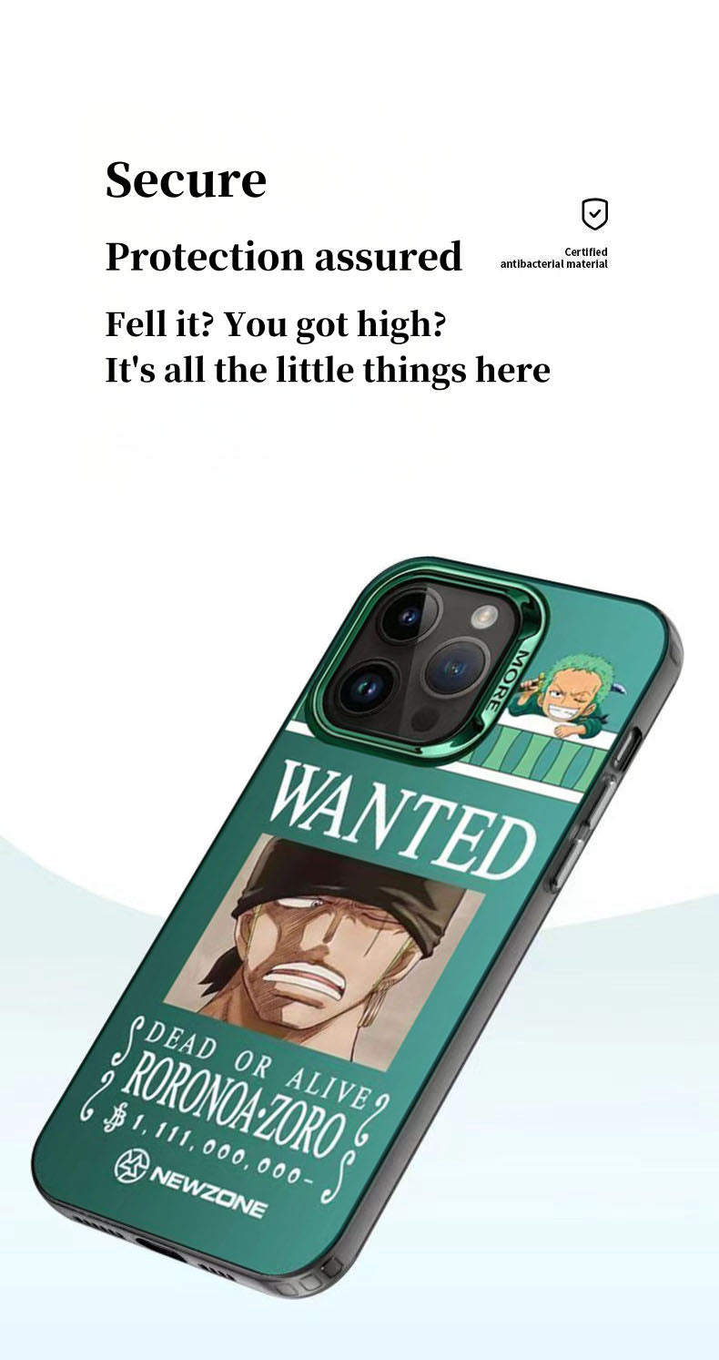 One Piece Anime Wanted Poster Phone Case for iPhone, Monkey D Luffy Roronoa Zoro Bounty Poster Shockproof Protective Cover, Classic One Piece Wanted Design Phone Shell, Anime Merch Gift for One Piece Fans