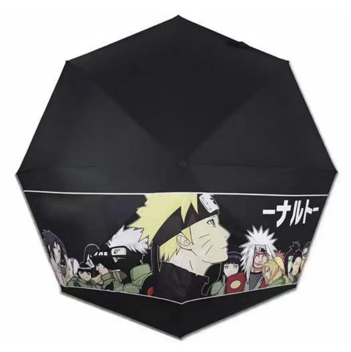 Naruto Anime Folding Umbrella, Akatsuki Red Cloud Pattern Windproof Rain Sun Umbrella, Anti-UV Portable Foldable Parasol, Cosplay Merch Gift for Naruto Fans