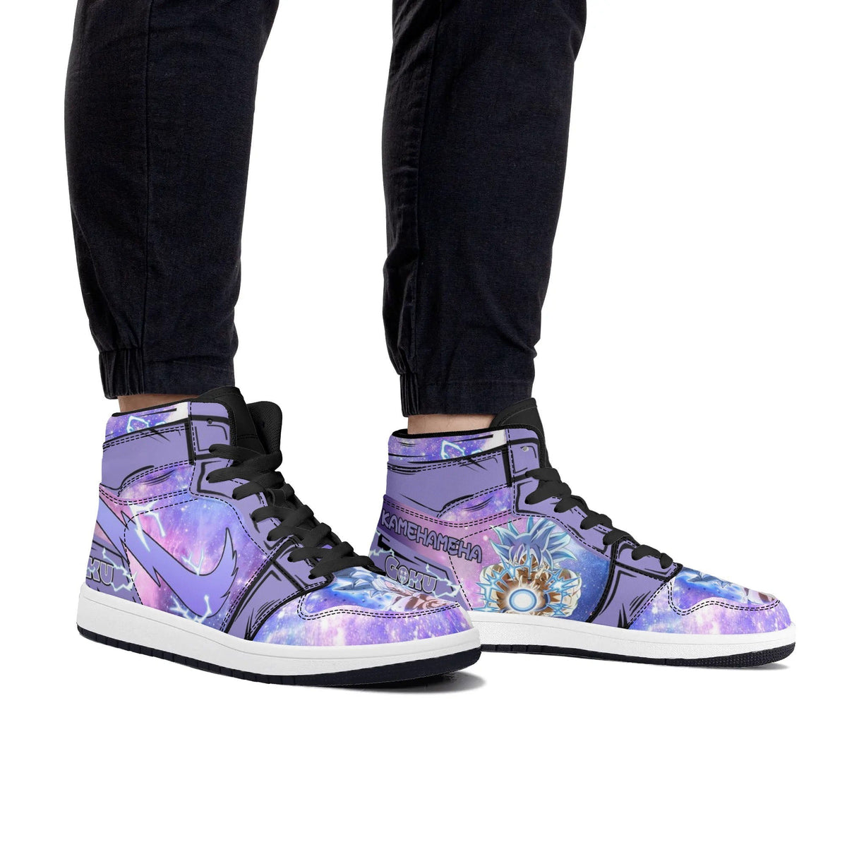 Dragon Ball Vegeta Ultra Instinct Anime High Top Sneakers, Purple Galaxy Custom Print Streetwear Shoes, Men Women Casual Fashion Sneakers, Anime Fan Collectible Footwear Gift