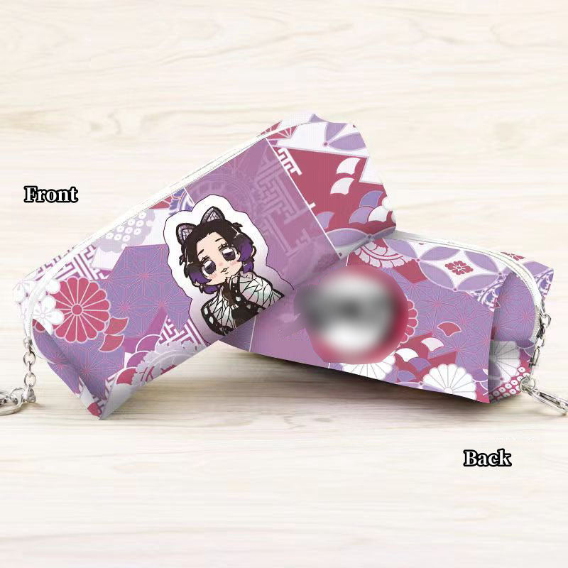 Demon Slayer Anime Pencil Case, Multi Styles Tanjiro Nezuko Zenitsu Rengoku Printed Pen Bag, Large Capacity Zipper Stationery Pouch, Demon Slayer Merch Makeup Bag Gift for Students Anime Fans