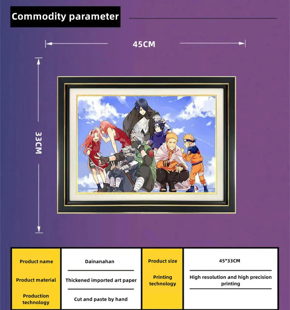 Naruto Anime 3D Paper Cut Shadow Box Framed Art, Handmade Layered Papercraft Wall Decor, Naruto Team 7 Character Painting Frame, Anime Fan Room Decor Gift