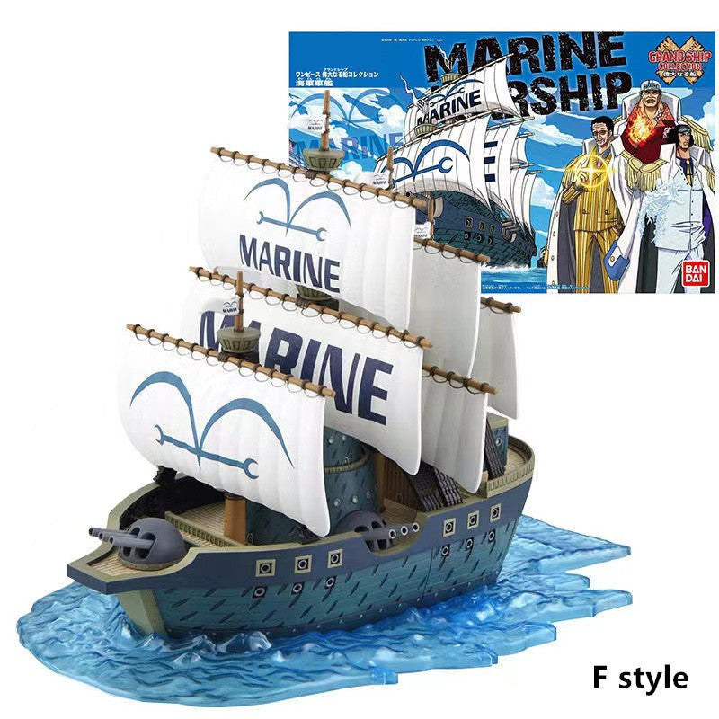 One Piece Pirate Ship Model Kit, Thousand Sunny Going Merry Assembly Boat Building Model, Multiple Styles Anime Pirate Vessel Figure, Collectible DIY Assembly Toy Gift for One Piece Fans
