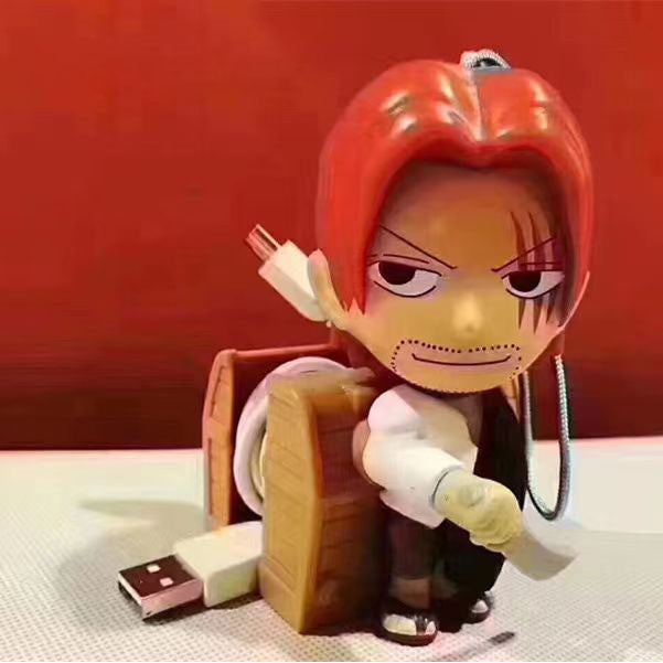 One Piece Q Version Anime Figure USB Charger, Luffy Zoro Sanji Shanks Chopper Cute Mini Figurine Statue, Anime Character Ornament Desktop Decoration Collectible Toy, One Piece Fan Birthday Holiday Gift
