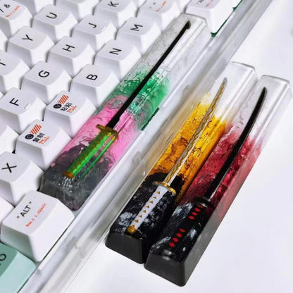 Demon Slayer Nichirin Sword Artisan Keycap, Handmade Resin Spacebar Keycap for Mechanical Keyboard, Anime Demon Slayer Custom Keycap, Unique Keyboard Decor Gift for Gamers Demon Slayer Fans