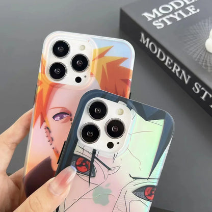 Naruto Anime Phone Case, Pain Nagato & Orochimaru Holographic Laser Print Protective Phone Cover, Shockproof Slim Soft TPU Case, Anime Character Phone Shell for iPhone, Anime Fan Gift