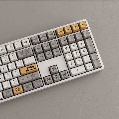 One Piece Luffy PBT Keycaps Set, Cherry Profile Dye Sublimation Key Caps, Full 104/108 Keys Artisan Keycap Kit for MX Switch Mechanical Gaming Keyboard, Straw Hat Luffy Custom Keyboard Replacement Keycaps