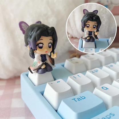 Demon Slayer Anime Keycap Set, 3D Handmade Resin Artisan Keycaps, Tanjiro Nezuko Zenitsu Inosuke Custom ESC Key Cap, Cherry MX Switch Decorative Keycap for Mechanical Keyboard