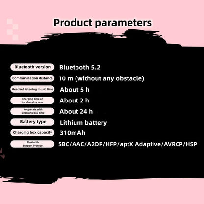 Demon Slayer TWS Wireless Bluetooth Earbuds, Tanjiro Nezuko Anime Earphones with Cute Charging Case, Noise Reduction Stereo Headset, Portable Anime Merch Gift for Demon Slayer Fans