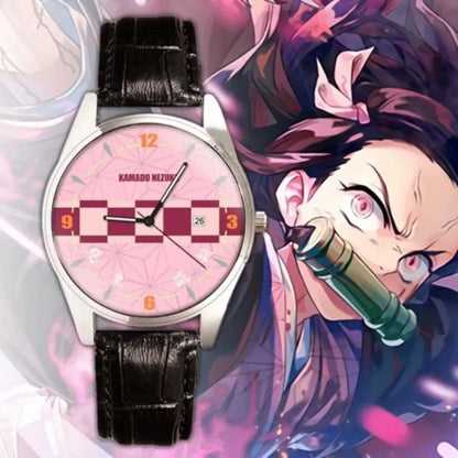 Demon Slayer Anime Quartz Wrist Watch for Men Women, Multiple Character Dial Design Silicone Strap Watch, Tanjiro Nezuko Zenitsu Kyojuro Themed Analog Watch, Anime Cosplay Accessory Collectible Gift for Demon Slayer Fans