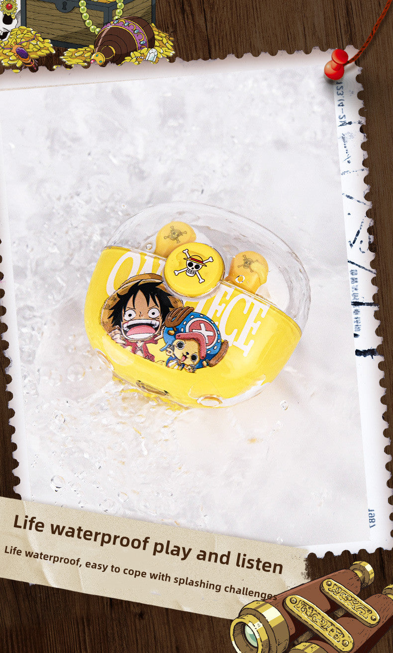 One Piece Monkey D. Luffy Tony Tony Chopper True Wireless Bluetooth 5.3 Earbuds Smart Touch Control Half‑in‑Ear Headphones with Transparent Charging Case Anime Gift For Fans
