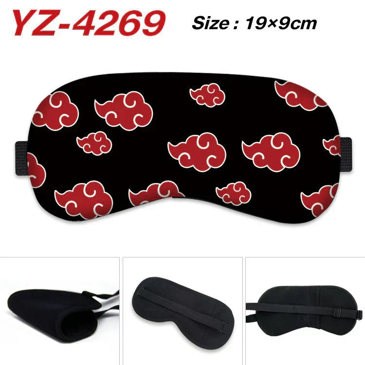 Naruto Anime Sleep Eye Mask, Uchiha Sasuke Itachi Madara Sakura Printed Blindfold, Soft Comfort Light Blocking Eye Cover for Travel Nap, Multiple Styles, Anime Fan Gift