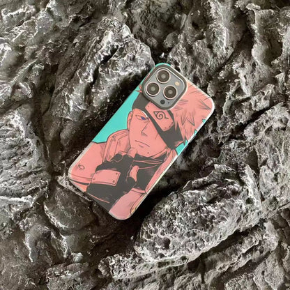 Naruto Anime Phone Case, Manga Sketch Style Protective Case for iPhone, Naruto Uzumaki Kakashi Pain Printed Soft TPU Phone Cover, Shockproof Slim Anime Phone Shell, Naruto Anime Fan Gift for iPhone