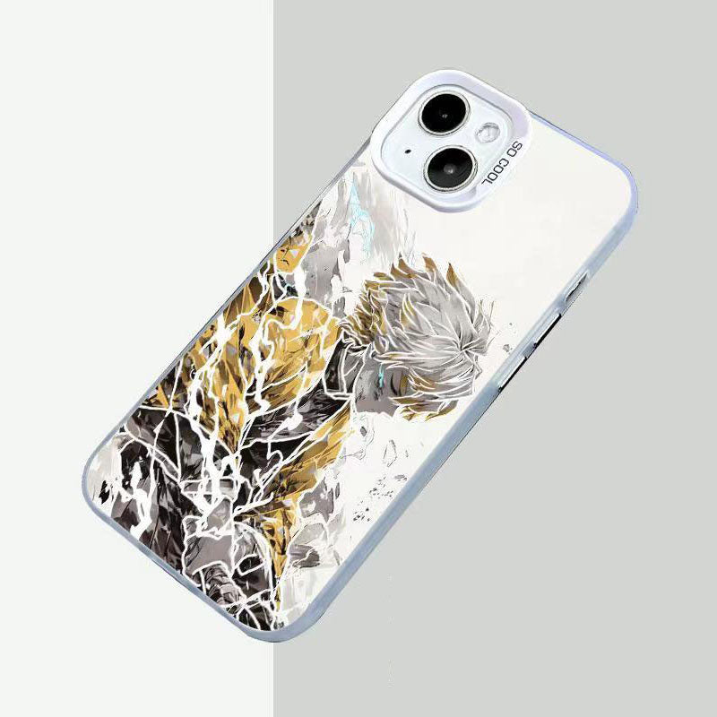 Demon Slayer Anime Phone Case for iPhone, Zenitsu Agatsuma Golden Lightning Art Shockproof Protective Cover, Classic Demon Slayer Zenitsu Character Phone Shell, Anime Merch Gift for Demon Slayer Fans