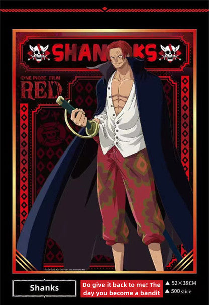 One Piece RED Anime Jigsaw Puzzle, Uta Luffy Shanks 1000 Pieces Cartoon Puzzle, One Piece Movie Character Puzzle Game, Collectible Anime Puzzle for Adults & Teens, Gift for One Piece Fans