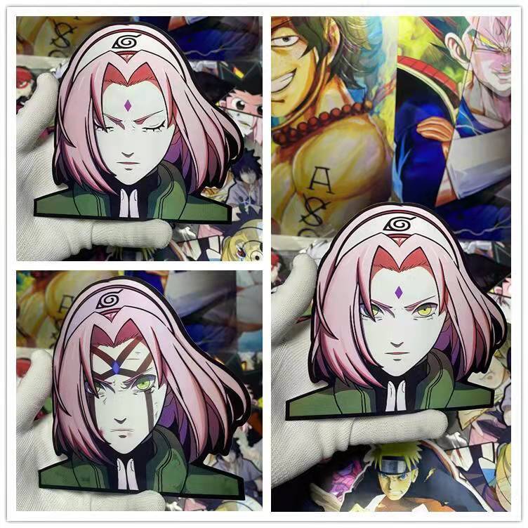 Anime 3D Lenticular Motion Flip Stickers, Demon Slayer Naruto Changing Image Decals, Waterproof Holographic Shift Stickers for Car Laptop Water Bottle Phone Case, Anime Character 3D Illusion Sticker, Fan Collectible Merch Gift