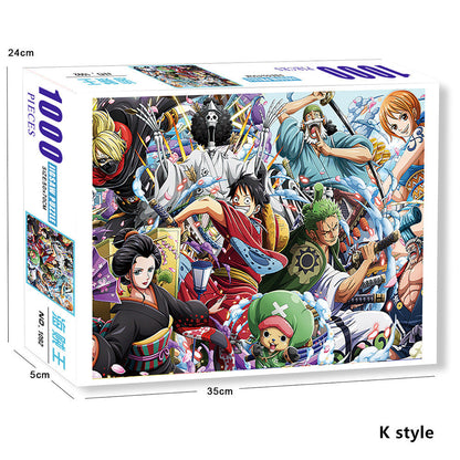 One Piece Anime Jigsaw Puzzle 1000 Pieces, Luffy Zoro Straw Hat Crew Collectible Puzzle, Challenging DIY Puzzle Game, Educational Toy & Wall Art Decor, Gift for One Piece Anime Fans