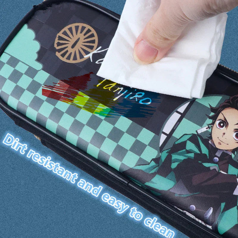 Demon Slayer Kimetsu no Yaiba Pencil Case, Hard Shell EVA Anime Pencil Box, Large Capacity Stationery Storage Bag, Tanjiro Nezuko Zenitsu Inosuke Pen Pouch, School Supplies for Students, Anime Merch Gift