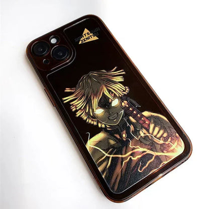 Demon Slayer Anime Phone Case, Tanjiro Zenitsu Print Transparent Shockproof Protective Cover, Cool Flame Pattern Clear Phone Shell, Anime Character Case, Gift for Demon Slayer Fans