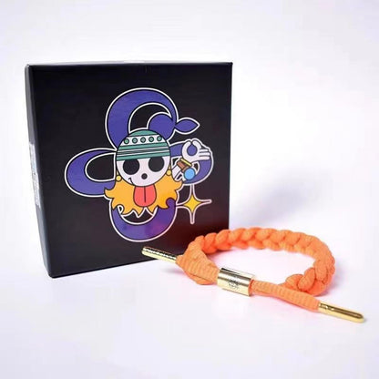 One Piece Anime Braided Bracelet, Straw Hat Pirates Woven Rope Wristband, Adjustable Character Themed Bracelets, One Piece Cosplay Jewelry, Anime Fan Gift for Men Women Teens