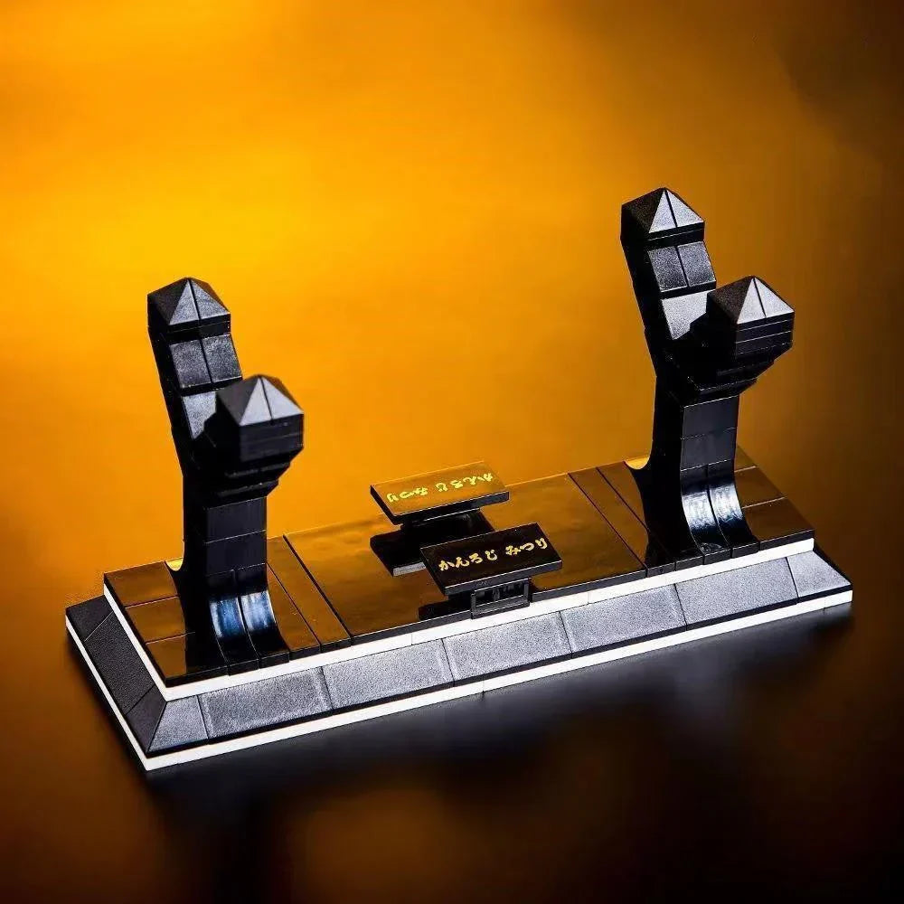 Demon Slayer Nichirin Sword Building Block Set, Kanroji Mitsuri Anime Katana Model with Display Stand, Cosplay Samurai Sword Bricks Kit, Collectible Building Toy for Demon Slayer Fans