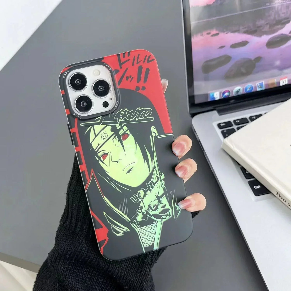 Naruto Luminous Anime Phone Case for iPhone, Itachi Kakashi Manga Print Soft TPU Shockproof Protective Cover, Glow In The Dark Anime Phone Shell, Naruto Fan Gift