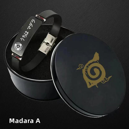 Naruto Anime Wristband Bracelet, Konoha Village Symbol PU Leather Adjustable Bracelet, Cosplay Accessory, Anime Jewelry Gift for Men Women Fans
