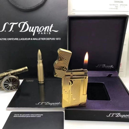 One Piece Sanji Lighter, Golden Sea Wave Engraved Lighter, Classic Ping Sound Gas Lighter, Collectible Decor Lighter, Unique Gift for One Piece Sanji Fans