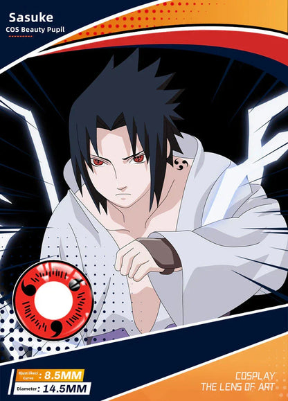 Naruto Sharingan Cosplay Contact Lenses, Anime Uchiha Itachi Sasuke Kakashi Madara Sharingan Eye Contacts, Halloween Cosplay Color Contact Lens for Anime Party Costume