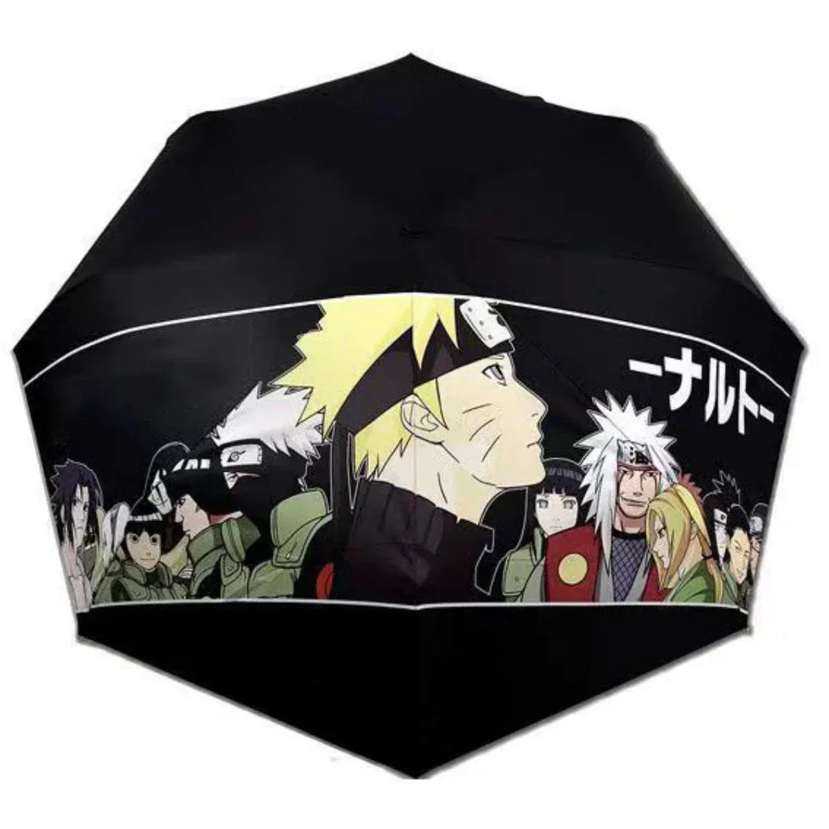 Naruto Anime Folding Umbrella, Akatsuki Red Cloud Pattern Windproof Rain Sun Umbrella, Anti-UV Portable Foldable Parasol, Cosplay Merch Gift for Naruto Fans