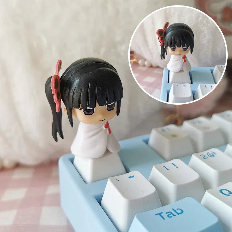 Demon Slayer Anime Keycap Set, 3D Handmade Resin Artisan Keycaps, Tanjiro Nezuko Zenitsu Inosuke Custom ESC Key Cap, Cherry MX Switch Decorative Keycap for Mechanical Keyboard