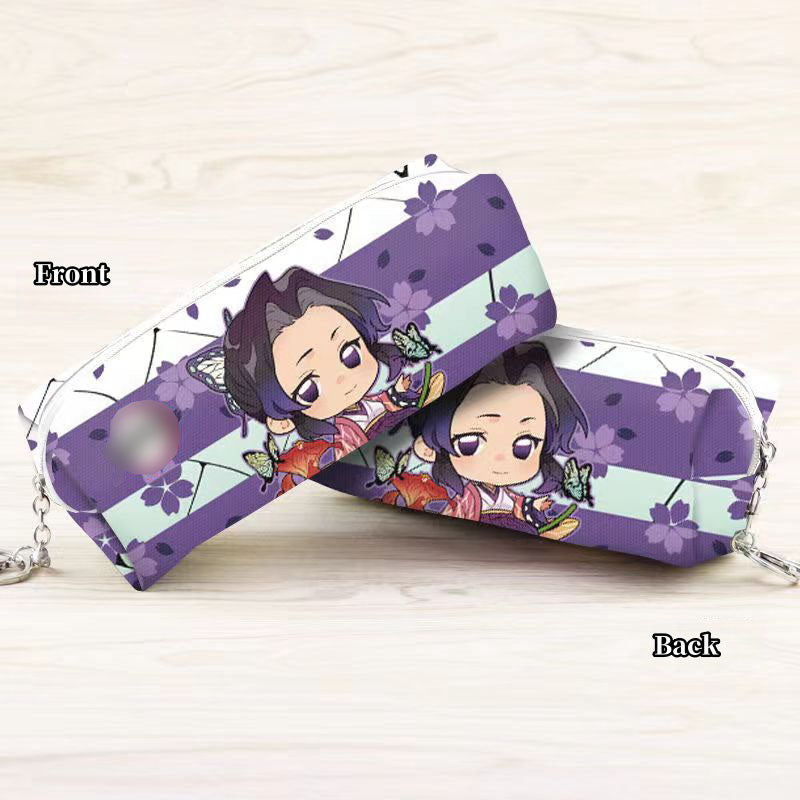 Demon Slayer Anime Pencil Case, Multi Styles Tanjiro Nezuko Zenitsu Rengoku Printed Pen Bag, Large Capacity Zipper Stationery Pouch, Demon Slayer Merch Makeup Bag Gift for Students Anime Fans