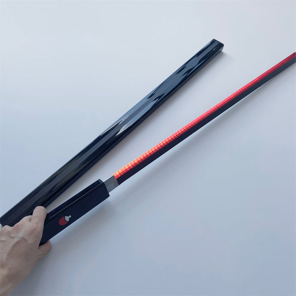 Naruto Uchiha Anime Light Up Katana Sword, Rechargeable LED Glow Samurai Sword with Scabbard, Touch Control Lightsaber Katana, Anime Cosplay Prop Collectible Sword for Naruto Fans