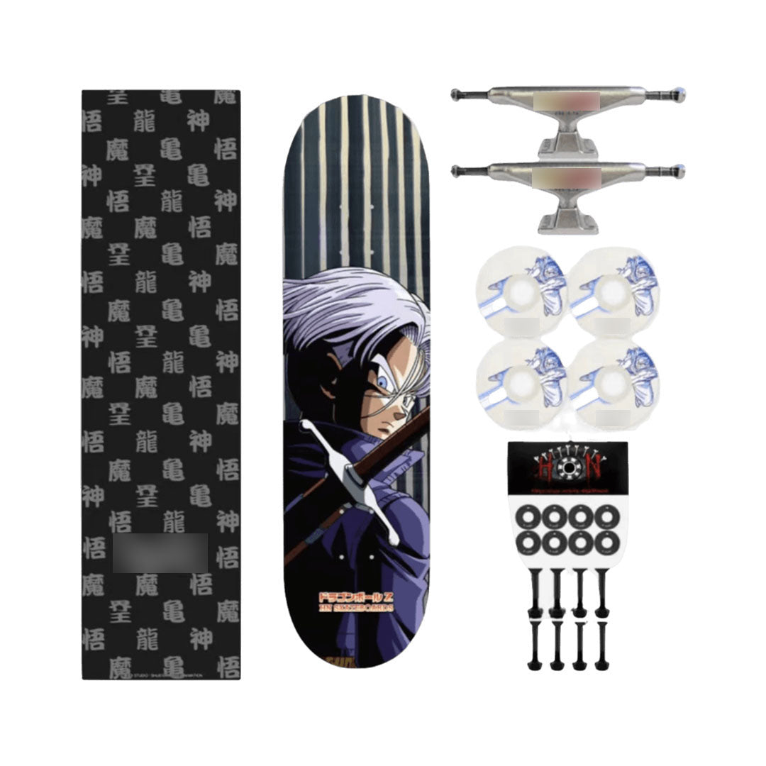 Dragon Ball Z Anime Skateboard Deck, Multiple Classic Characters Goku Vegeta Frieza Buu Printed Complete Skateboard, Dragon Ball Anime Street Skateboard, Anime Fan Collectible Gift