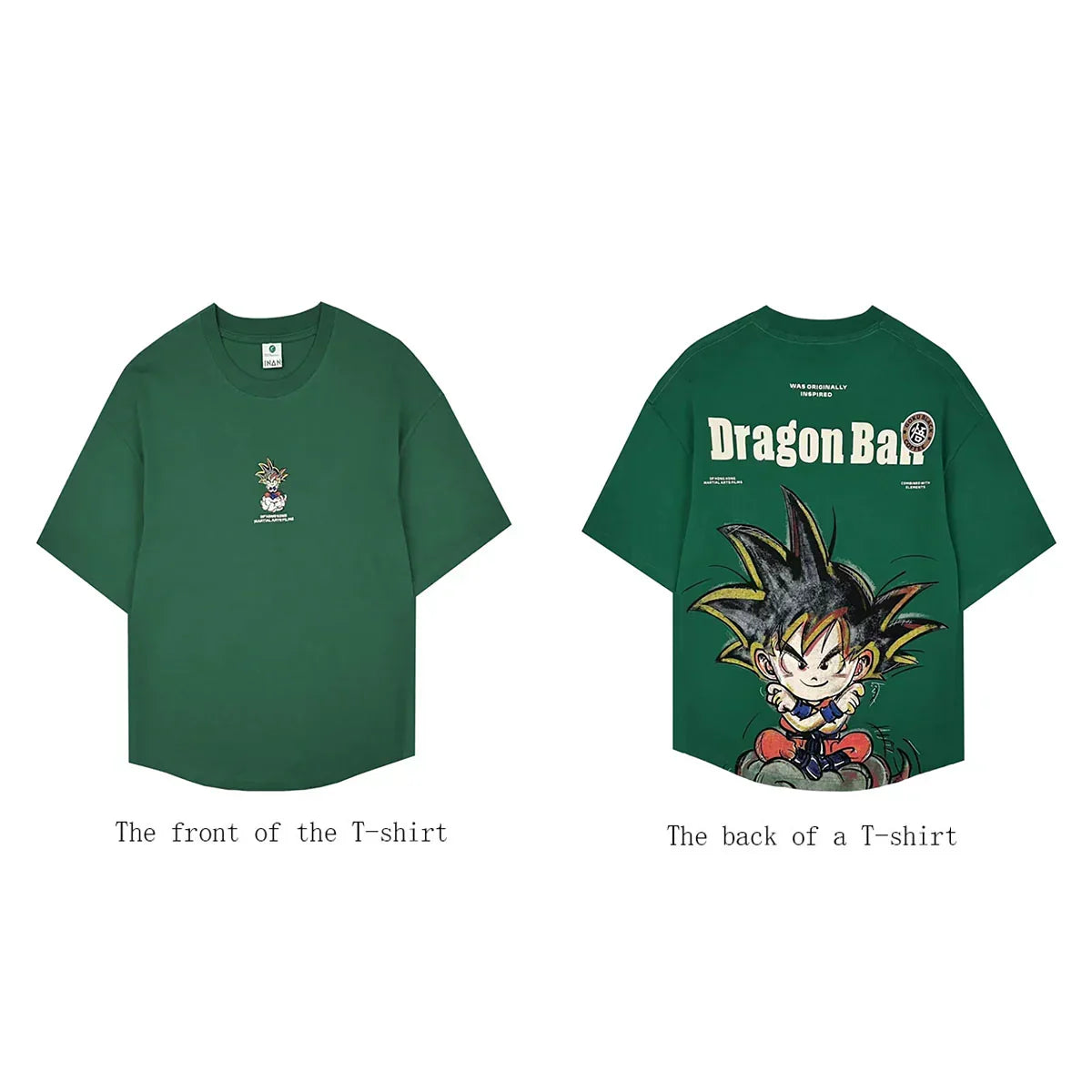 Dragon Ball Z Goku Anime T-Shirt, DBZ Kid Goku Graphic Short Sleeve Tee, Casual Cotton Loose Fit Shirt, Dragon Ball Printed Tshirt for Men Teens Anime Fans