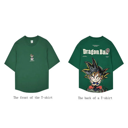 Dragon Ball Z Goku Anime T-Shirt, DBZ Kid Goku Graphic Short Sleeve Tee, Casual Cotton Loose Fit Shirt, Dragon Ball Printed Tshirt for Men Teens Anime Fans