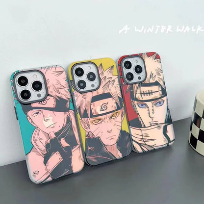 Naruto Anime Phone Case, Manga Sketch Style Protective Case for iPhone, Naruto Uzumaki Kakashi Pain Printed Soft TPU Phone Cover, Shockproof Slim Anime Phone Shell, Naruto Anime Fan Gift for iPhone