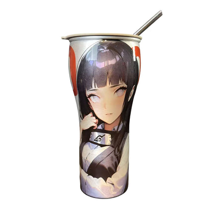 Naruto Anime 30oz Tumbler with Lid and Straw, Stainless Steel Insulated Travel Cup, Naruto Sasuke Kakashi Itachi Character Printed Coffee Mug, Naruto Merch Water Bottle Gift for Anime Fans
