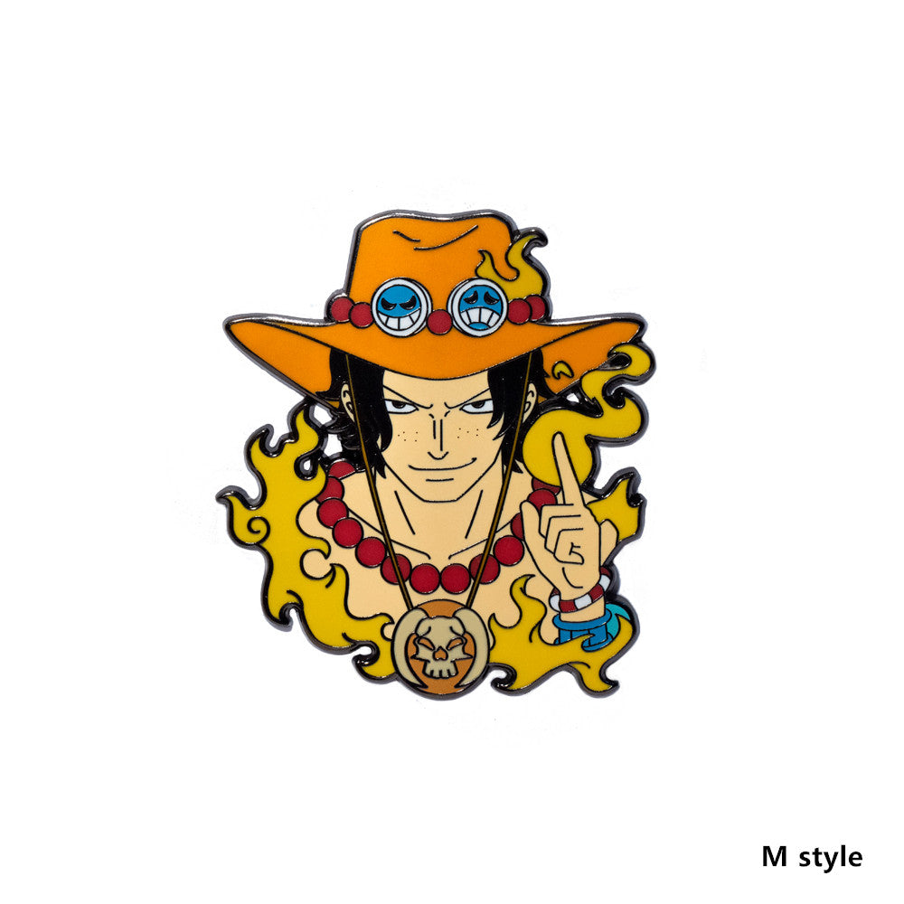 One Piece Enamel Pins, Anime Luffy Zoro Ace Law Thousand Sunny Metal Brooch Lapel Pin, Cute Cartoon Hard Enamel Badge, Backpack Hat Jacket Clothing Decorative Pin for Anime Fans