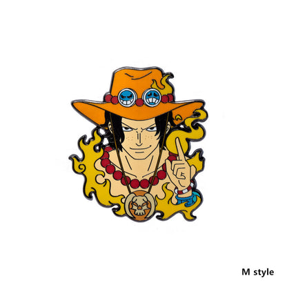 One Piece Enamel Pins, Anime Luffy Zoro Ace Law Thousand Sunny Metal Brooch Lapel Pin, Cute Cartoon Hard Enamel Badge, Backpack Hat Jacket Clothing Decorative Pin for Anime Fans