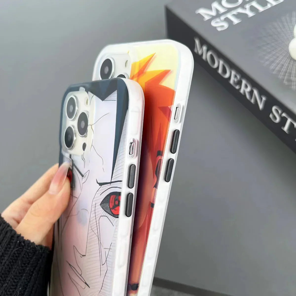 Naruto Anime Phone Case, Pain Nagato & Orochimaru Holographic Laser Print Protective Phone Cover, Shockproof Slim Soft TPU Case, Anime Character Phone Shell for iPhone, Anime Fan Gift